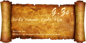 Grünauer Zsófia névjegykártya